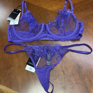 Beautiful Blubella Sheer Mesh Lingerie Set XL NWT